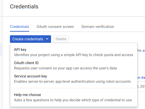 Creating OAuth2 client ID